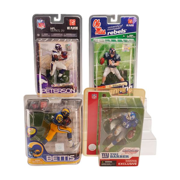 4pc Collection of McFarlane Toys NFL and College Sportspicks Action Figures in Original Packaging