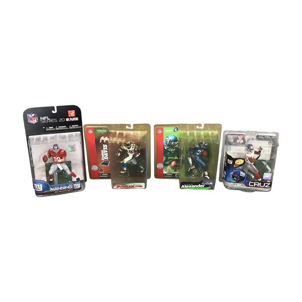 4pc Lot of McFarlane Toys NFL Action Figures Including Eli Manning and Victor Cruz