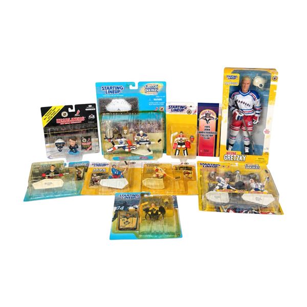 9pc Collection of Late 1990s NHL Starting Lineup and Headliners Hockey Collectibles