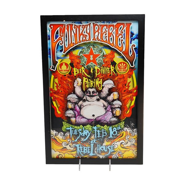 Funky Buddha Brewery and The Rebel House, Framed Advertising Poster, Funky Rebel Beer Dinner Pairing