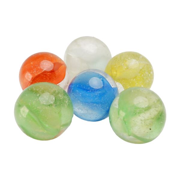 6pc Swirl Glass Shooter Marbles