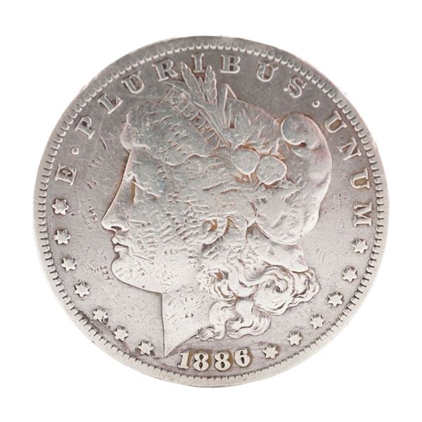 1886 U.S. Morgan Dollar 90% Silver Coin, Circulated