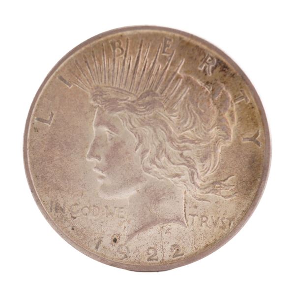 1922 U.S. Peace Dollar 90% Silver Coin, Circulated