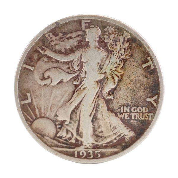 1935 U.S. Walking Liberty Half Dollar 90% Silver Coin, Circulated