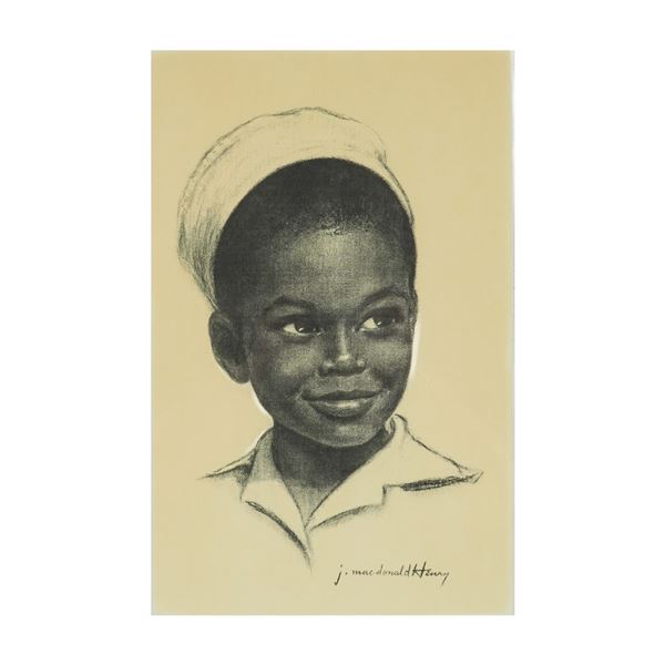 J. MacDonald Henry (Jamaican 1960-2008) Print on Paper, Portrait of Tups