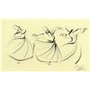 Image 1 : Three Whirling Dervishes, Ink on Paper