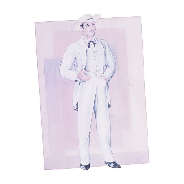 Walter Plunkett Gone with the Wind Rhett Butler Costume Design Lithograph