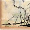 Image 3 : Abstract Watercolor and Ink on Paper, Signed Lieber