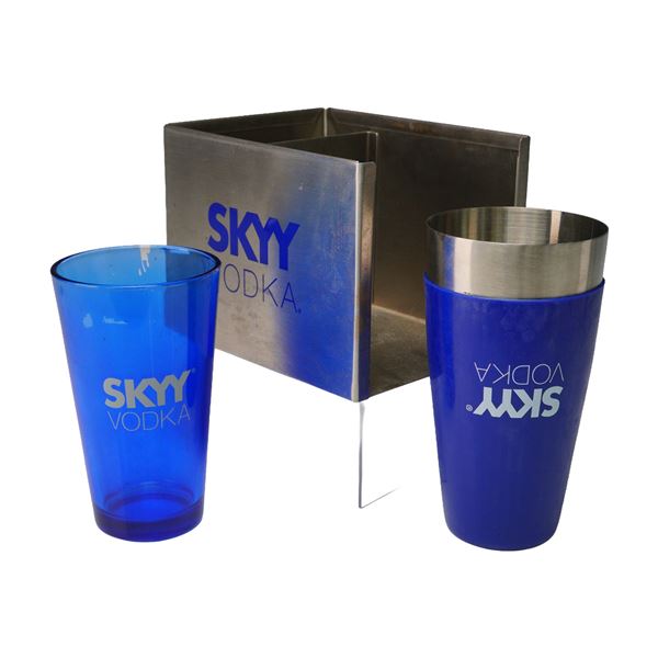 3pc Skyy Vodka Promotional Stainless Steel Bar Set