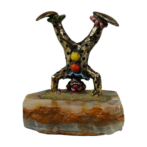 Ron Lee Signed Gold-Plated Handstand Clown