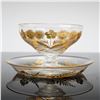 Image 2 : Two Clear and Gilded Glass Tableware Items