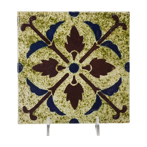Josiah Wedgwood and Sons Etruria Patent Impressed Foliate Glazed Tile