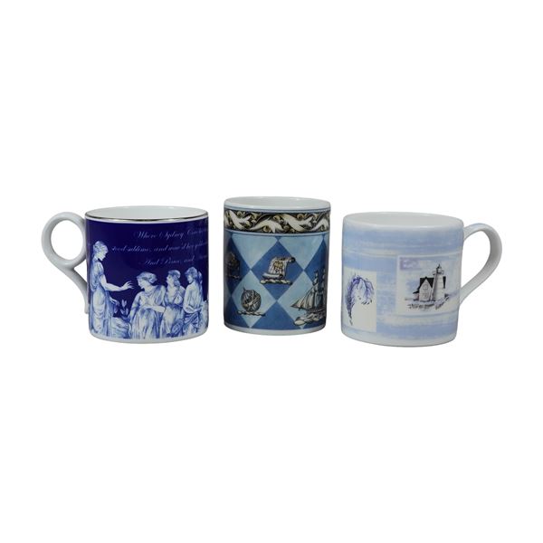 Three Wedgwood Bone China Commemorative and Decorative Mugs