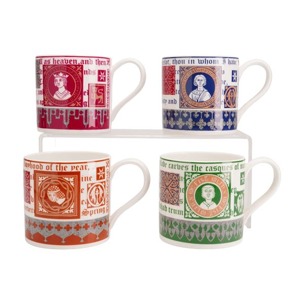 4pc Wedgwood Arthurian Legend Bone China Mugs