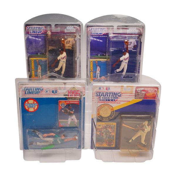 4pc Kenner Starting Lineup MLB Action Figures Featuring Ken Griffey Jr., Alex Rodriguez, and Vladimi