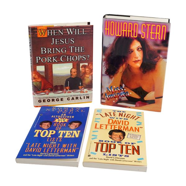 4pc Collection of Hardcover and Softcover Comedy Theme Books including Carlin and Stern.