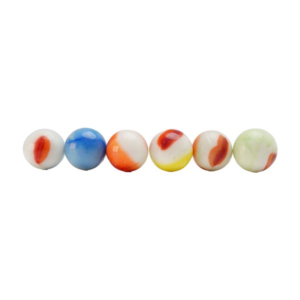 6pc Swirl Glass Shooter Marbles