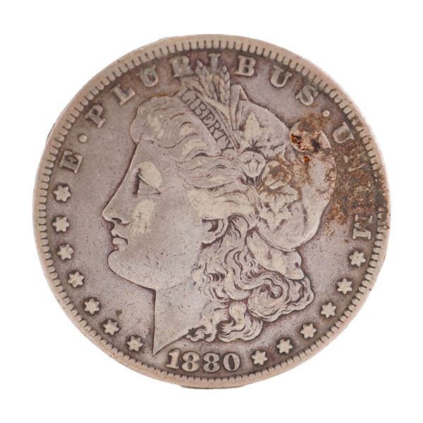 1880 U.S. Morgan Dollar 90% Silver Coin, Circulated