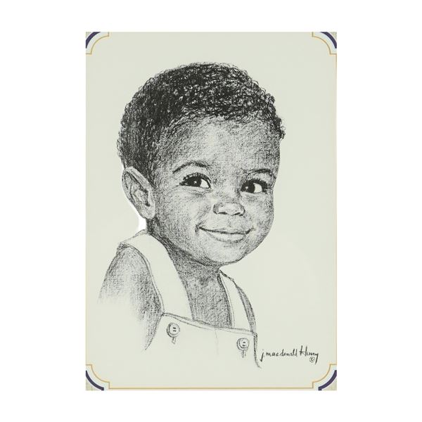 J. MacDonald Henry (Jamaican 1960-2008) Framed Print, Portrait of a Boy