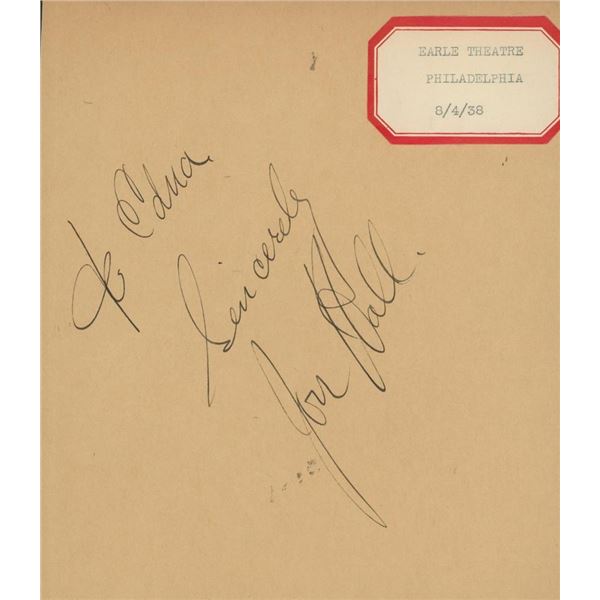 Musician Jon Hall original signature