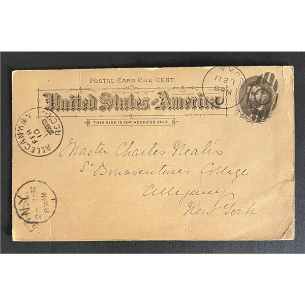 United States 1892 post card