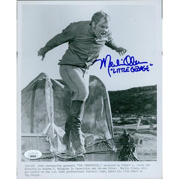 The Undefeated Merlin Olsen Signed 8x10 Glossy Promo Photo JSA Authenticated