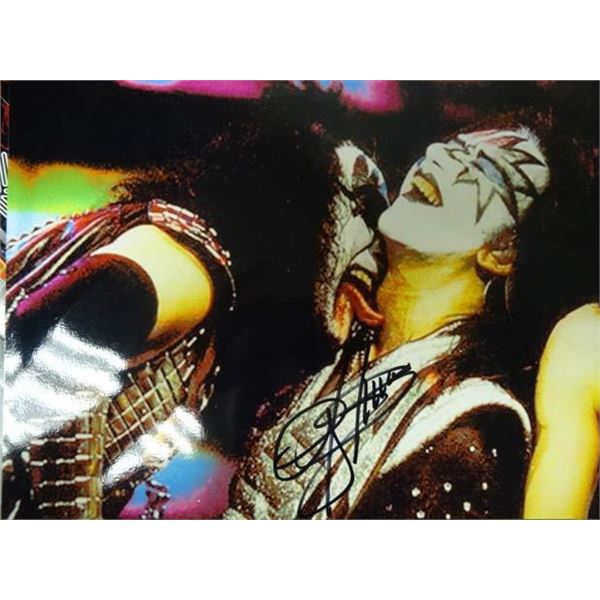 Gene Simmons signed photo 8x10 grainy image