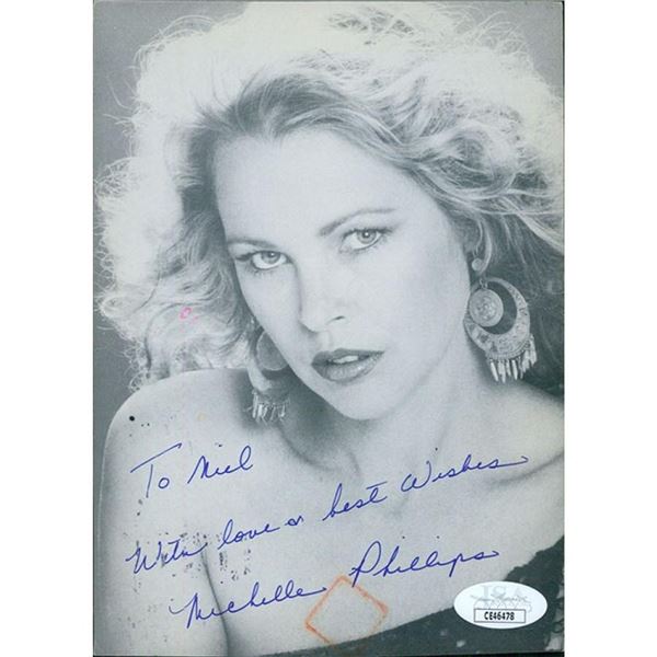 Dillinger Michelle Phillips Signer Signed 5x7 Postcard Photo JSA Authenticated