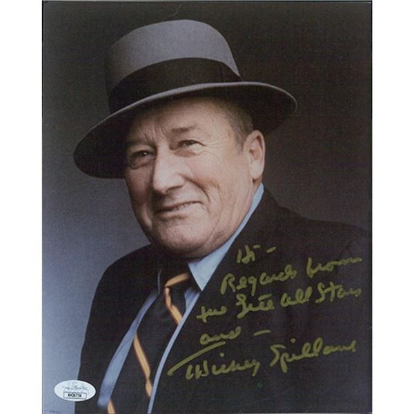 Mike Hammer Mickey Spillane Signed 8x10 Glossy Photo JSA Authenticated