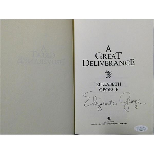 Suspense Novelist Elizabeth George Signed A Great Deliverance First Edition Book JSA Authenticated