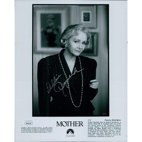 Mother Actress Debbie Reynolds signed promo photo. JSA Authenticated
