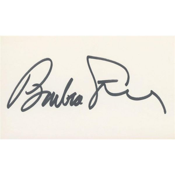 Barbra Streisand Autographed Signature Card — Framed Display
