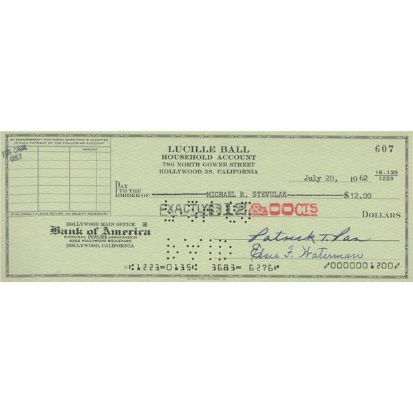Lucille Ball Business check