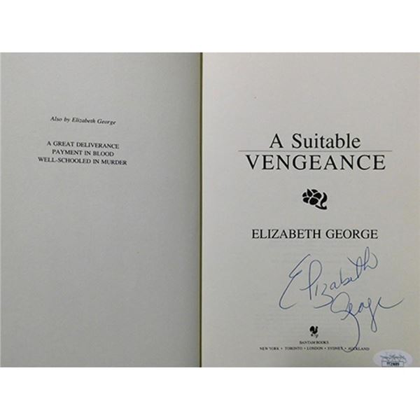 A Suitable Vengeance Elizabeth George Signed A Suitable Vengeance First Edition Book JSA Authentic