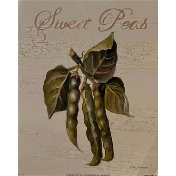 Vintage Sweet Peas Garden Art Print