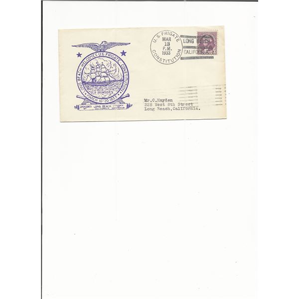 Long Beach Welcomes U.S. Frigate, Constitution - Show Cover - 1933