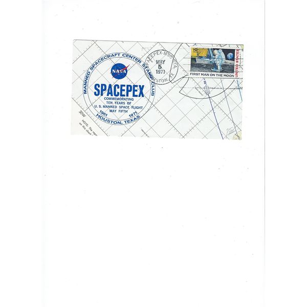 Nasa Spacespex - Commemorative First Day Cover - 10 Years of U.S. Manned Space Flight - 1971 - Houst