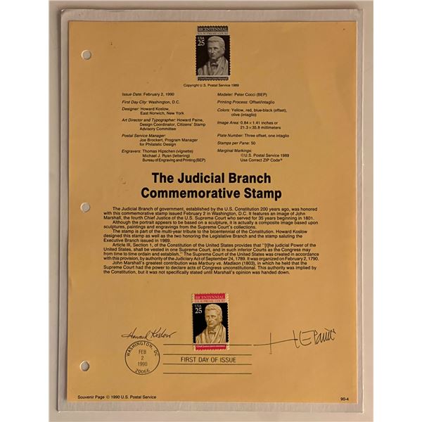 The Judicial Stamp Commemorative Stamp First Day Cover 1990