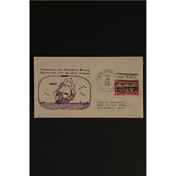 1933 San Pedro California First Day Cover