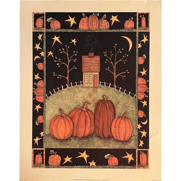 Vintage Country Fall Pumpkin Farmhouse Art Print