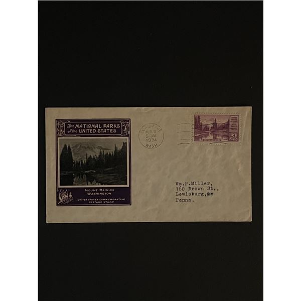 1934 Mount Rainier National Park First Day Cover