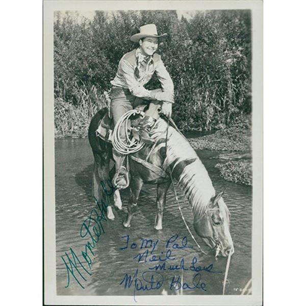 Western Cowboy Monte Hale Signed 5x7 Photo JSA Authenticated