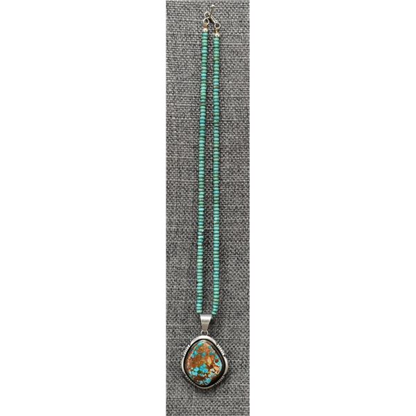 NAVAJO NECKLACE AND PENDANT (LONNIE WILLIE)