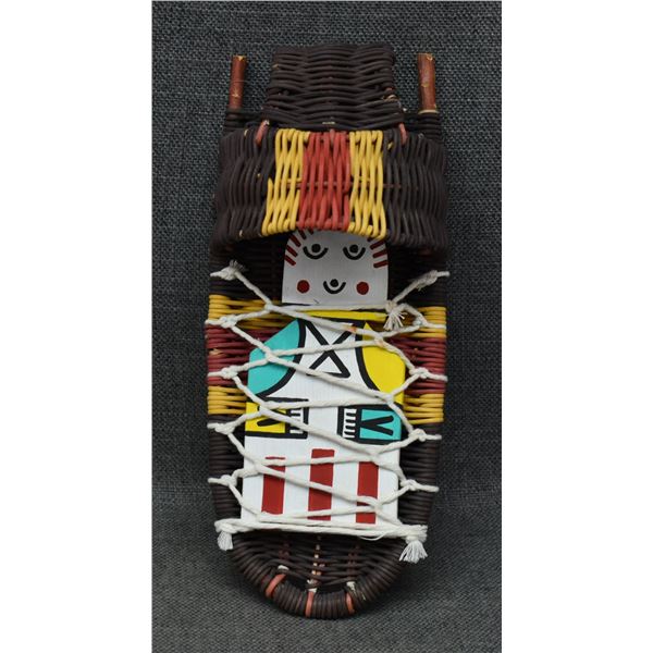 HOPI TOY CRADLE AND FLAT DOLL