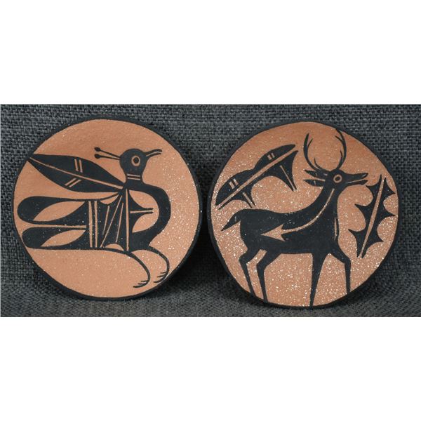 TWO SANTO DOMINGO POTTERY PLATES (LOVATO)