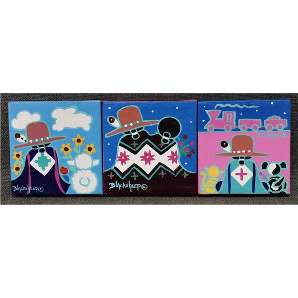 THREE NAVAJO PAINTINGS (BEVERLY BLACKSHEEP)