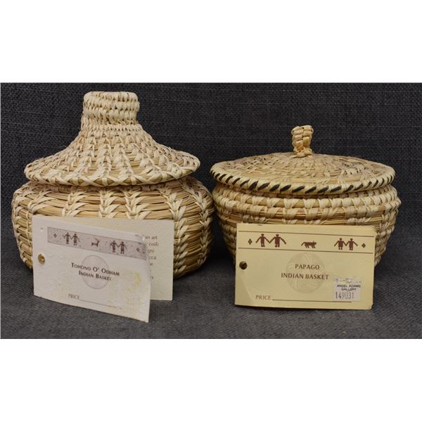 TWO PAPAGO LIDDED BASKETS