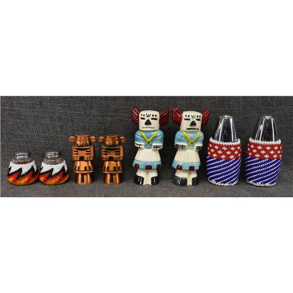 FOUR PAIR OF SALT AND PEPPER SHAKERS (BELL TRADING)