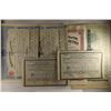 Image 1 : 6 FORIEGN VINTAGE STOCK CERTIFICATES WITH COUPONS