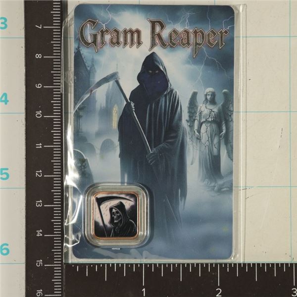1 GRAM .999 COPPER GRAM REAPER COLORIZED SQUARE